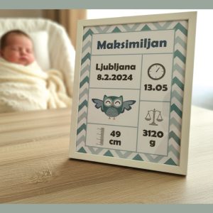 Grafika s podatki otroka – sovica modra