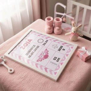 Grafika s podatki otroka – sovica roza