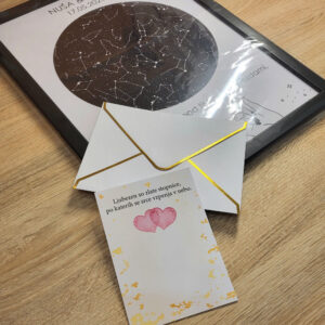 Dodatek k darilu – celofan, kuverta, voščilnica