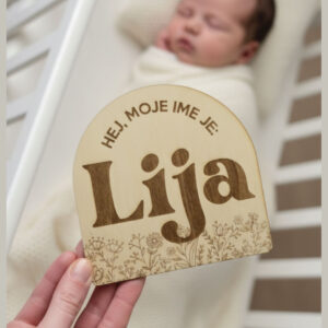 Oznanitvena kartica – polkrožna – motiv rožic