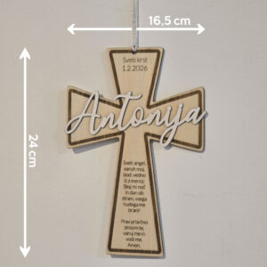 Lesen križ, z molitvijo – s priloženo voščilnico in kuverto