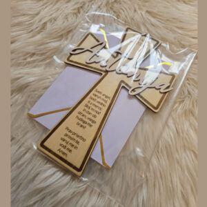 Lesen križ, z molitvijo – s priloženo voščilnico in kuverto