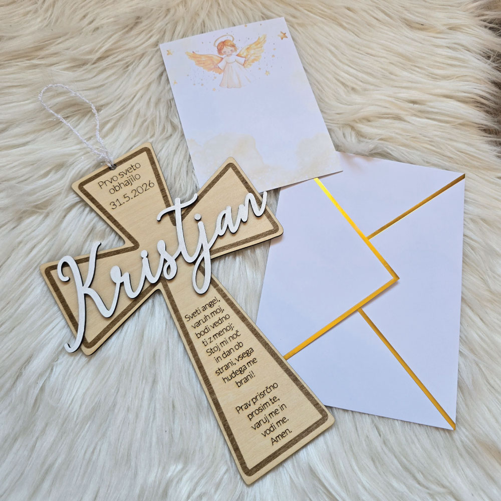 Lesen križ, z molitvijo - s priloženo voščilnico in kuverto - slika 15