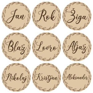 Oznanitvena ploščica – z listki,  minimal