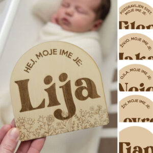 Oznanitvena kartica – polkrožna – motiv rožic