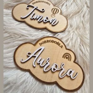 Oznanitvena tablica – dobrodošla, oblaček