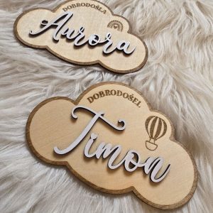 Oznanitvena tablica – dobrodošel, oblaček